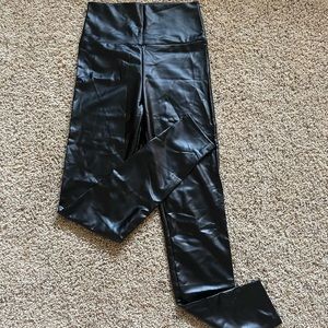 Black leather leggings